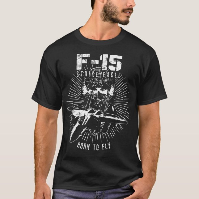 Camiseta F15 Piloto de Combate a Jato de Strike Eagle USAF (Frente)