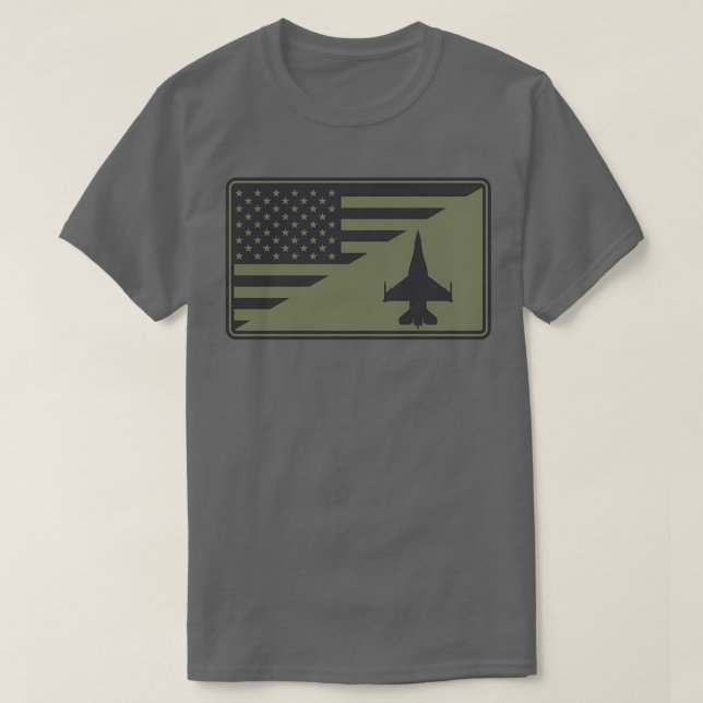 Camiseta F16 Viper US Flag subjugado (Frente do Design)