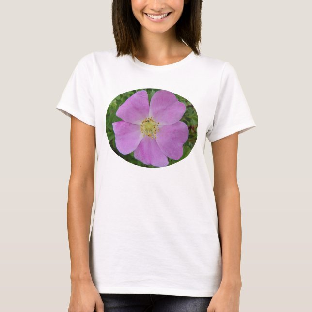 Camiseta F31w Prairie Rosa "Rosa arkansana" (Frente)