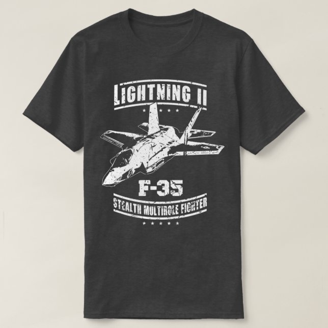 Camiseta F35 Lightning II USAF Stealth Multirole Fighter Je (Frente do Design)
