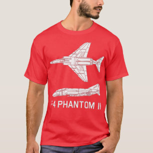Camiseta F4 Phantom II Jet Fighter Plane Silhouette