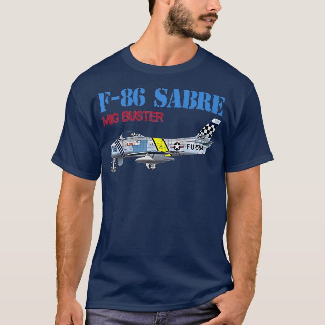 Camiseta F86 Saber Jet Mig Buster Guerra da Coreia (Frente)