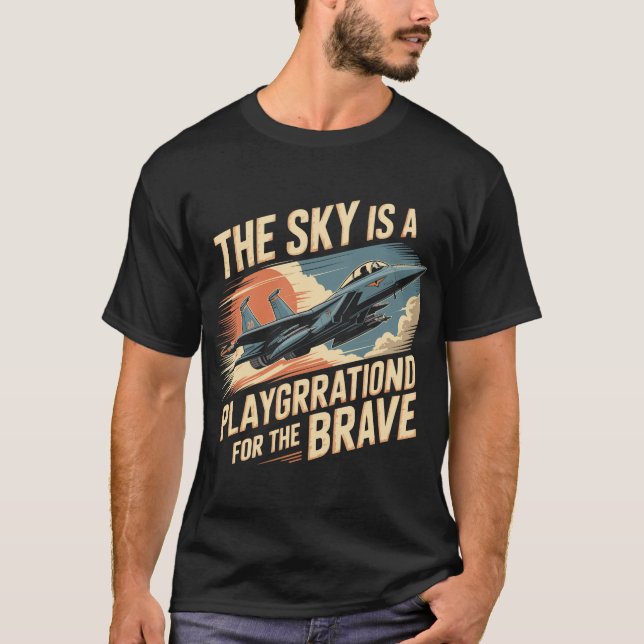 Camiseta F-15 Eagle Jet: O Céu é Playground dos Bravos (Frente)