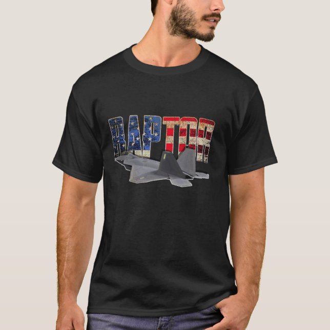 Camiseta F-22 F22 Jet Fighter Plane T shirt U Flag (Frente)