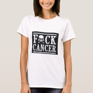 Camiseta F Cancer Crânio E Crossbones Esqueleto Raça