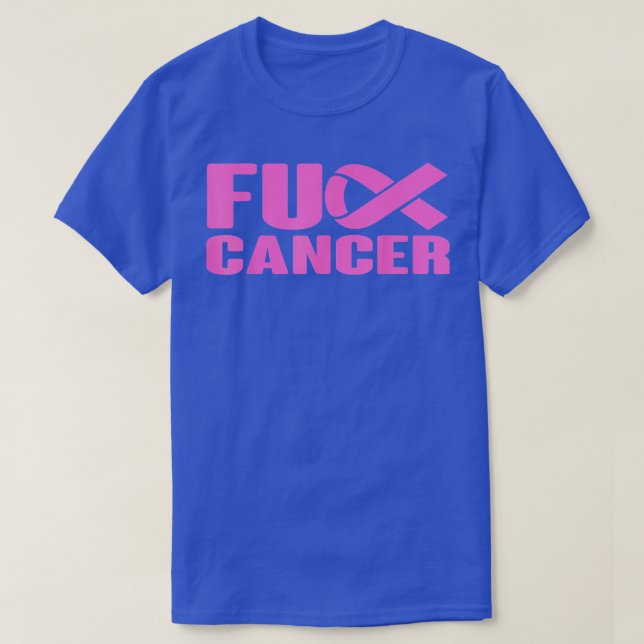 Camiseta F Cancer Fita Rosa Fita Sensibilização do Cancer M (Frente do Design)