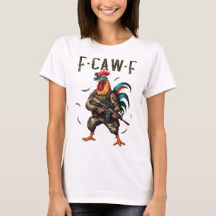 Camiseta F-caw-f Camuflagem Frango Tático Galo Militar Dive