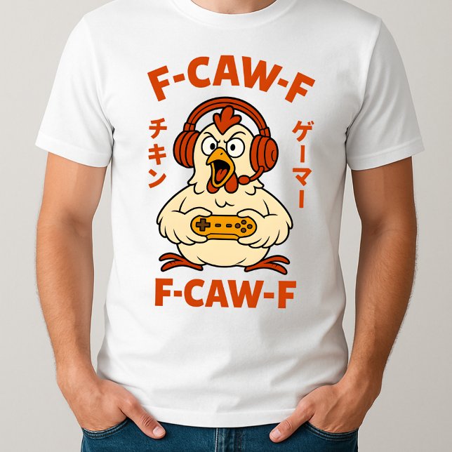 Camiseta F-Caw-F Chicken Gamer Graphic Japonês Memória Engr (Criador carregado)