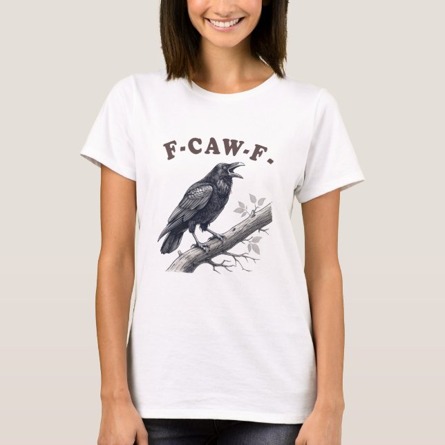 Camiseta - f-caw-f Cortar Corvo (Frente)