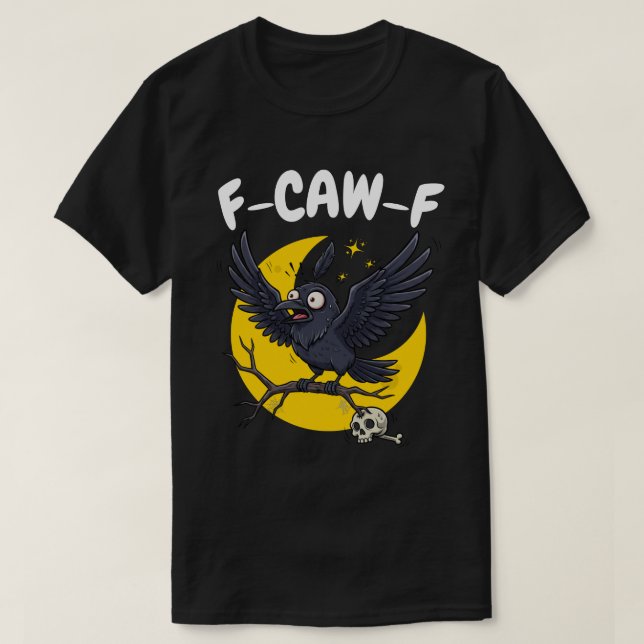 Camiseta F-CAW-F Corvo Assustado - Lua Assustadora (Frente do Design)