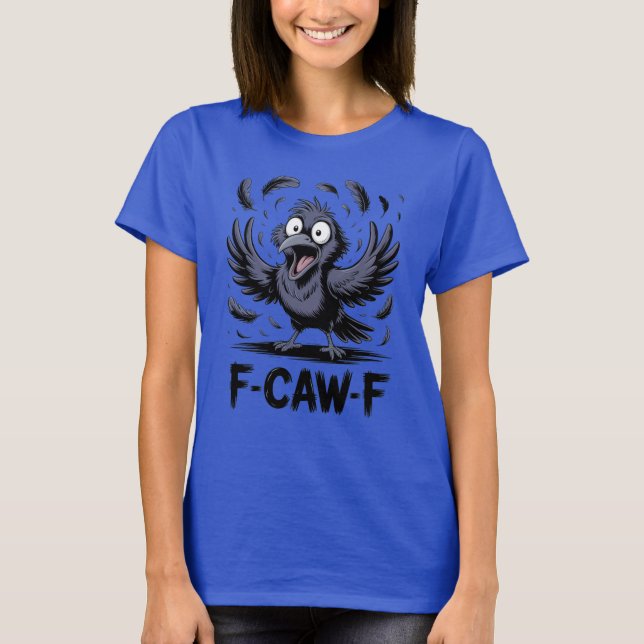 Camiseta F CAW F Crow Meme Funny Cartoon Bird Raven (Frente)