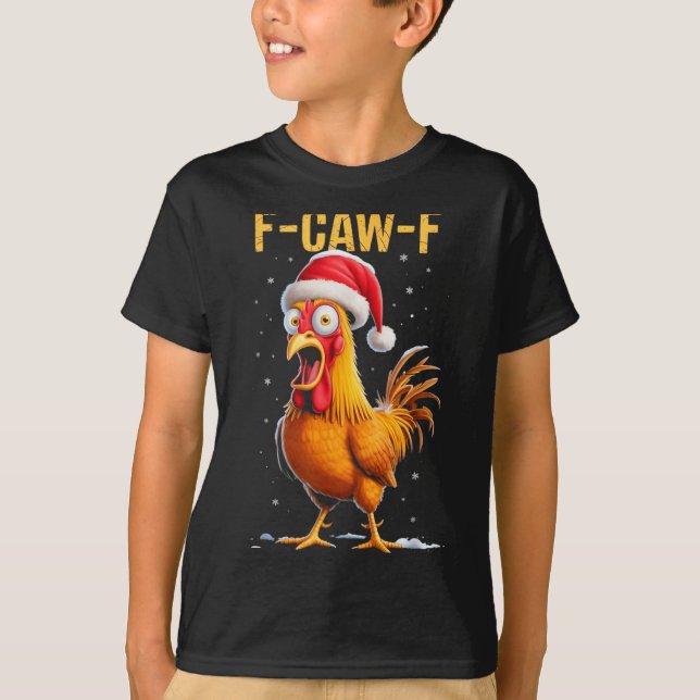 Camiseta F-caw-f Funny Chicken Humor Meme Christmas Men Wom (Frente)
