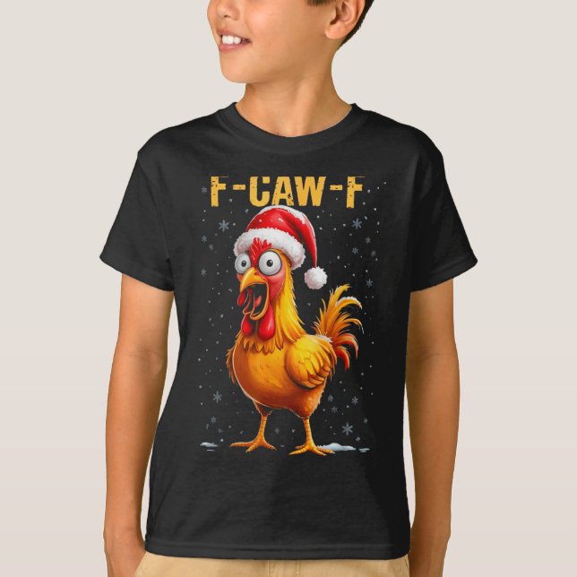 Camiseta F-caw-f Funny Chicken Humor Meme Christmas Men Wom (Frente)