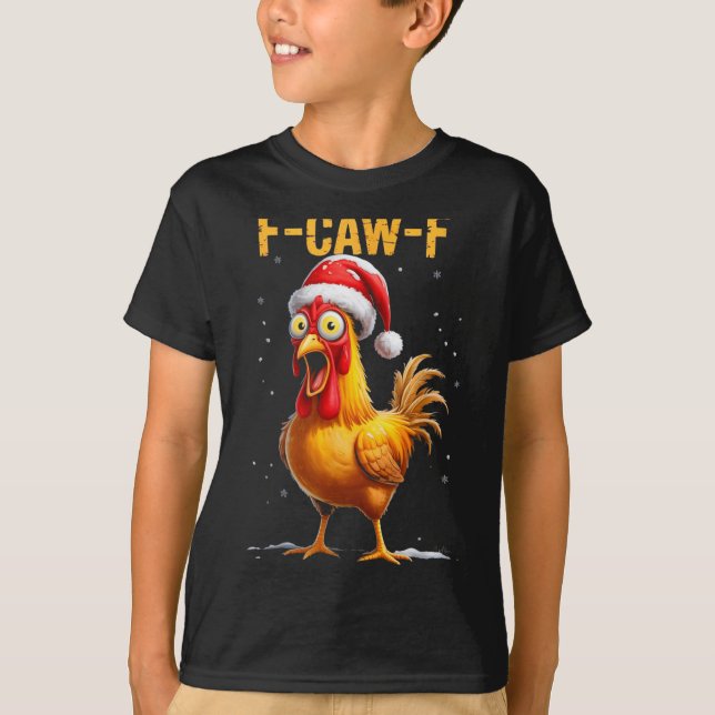 Camiseta F-caw-f Funny Chicken Humor Meme Christmas Men Wom (Frente)