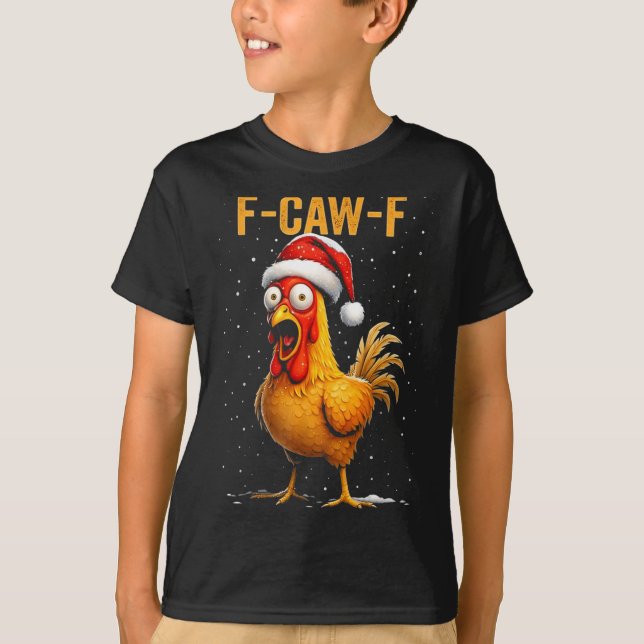 Camiseta F-caw-f Funny Chicken Humor Meme Christmas Men Wom (Frente)