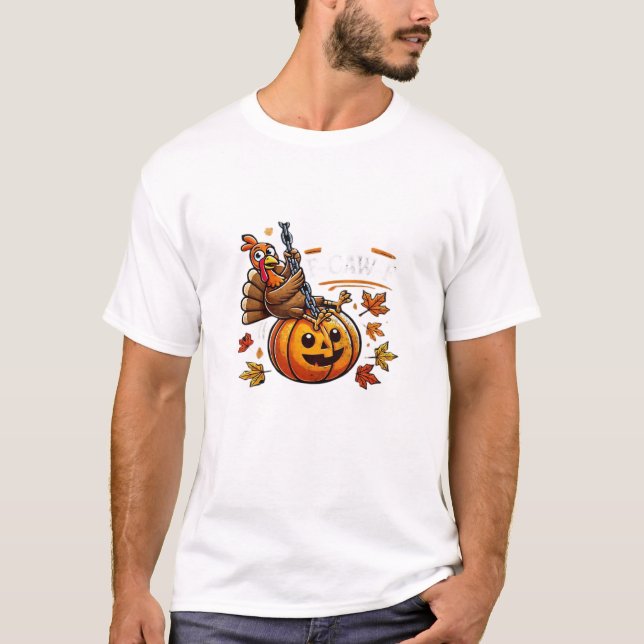 Camiseta F-Caw-F Funny For Men Women Thanksgiving-Christmas (Frente)