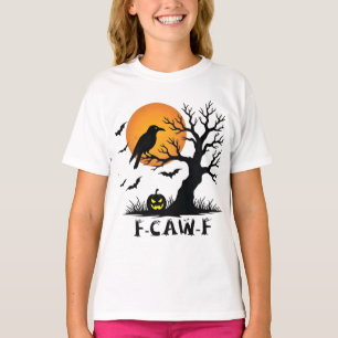 Camiseta F-Caw-F Gráfico para Arte Halloween e Leão Crow