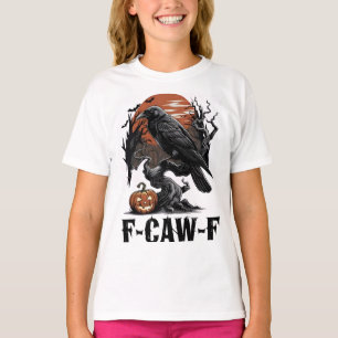 Camiseta F-Caw-F Gráfico para Arte Halloween e Leão Crow