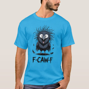 Camiseta F-CAW-F Meme do Corvo Engraçado História em Quadri
