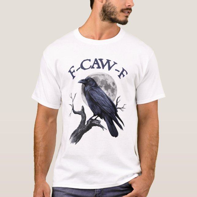 Camiseta F-caw-f Pássaro Negro Engraçado (Frente)