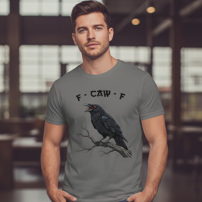 Camiseta F-CAW-F Raven Crow Engraçada Arte de Pássaros Góti (Criador carregado)