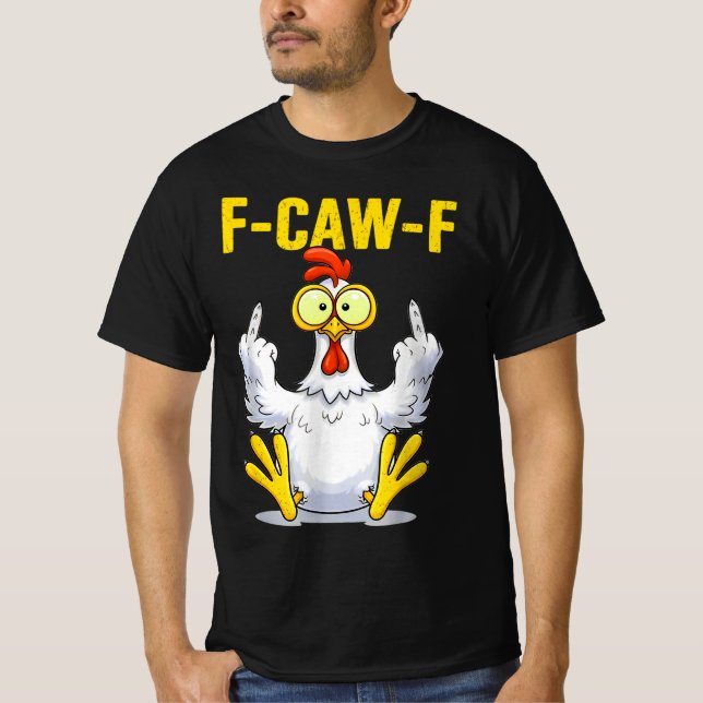 Camiseta F-Caw-F Rooster Memória | Engraçado Galinha | Galo (Frente)