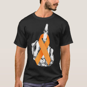 Camiseta F%ck Leukemia Cancer Leucemia do Dedo Médio Awaren