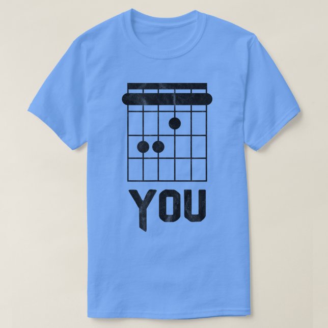 Camiseta F Guitar Chord Chart Engraçado Guitarista Tee 724 (Frente do Design)