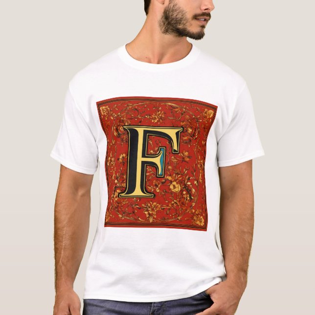 Camiseta F nome do alfabeto (Frente)