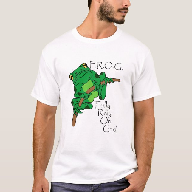 Camiseta F.R.O.G. Confie inteiramente no deus #1 (Frente)