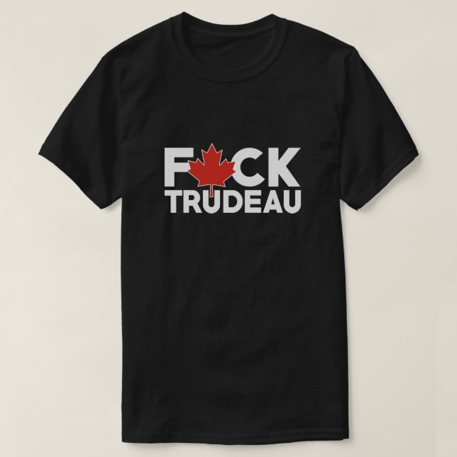 Camiseta F Trudeau engraçado caminhoneiros canadenses anti  (Frente do Design)
