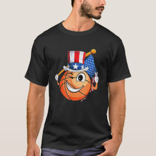 Camiseta Fã Americana De Basquete 4 De Julho Tio Sam Usa