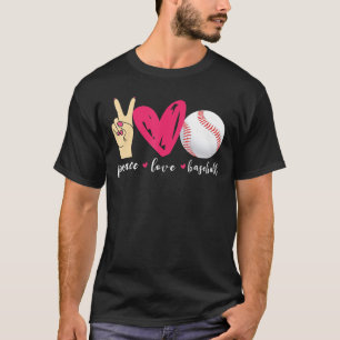 Camiseta Fã de Baseball Peace Love