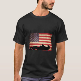 Camiseta Fã de Carro de Fórmula Indy Bandeira Americana