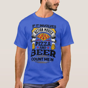 Camiseta Fã de filmes de ação divertido vintage