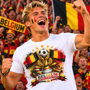 Camiseta Fã de Futebol Belga Copa do Mundo de Futebol Belga