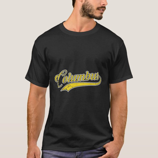 Camiseta Fã de Futebol de Columbus Vintage  (Frente)
