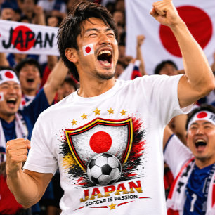 Camiseta Fã de Futebol Japonês Copa do Mundo de Futebol Jap
