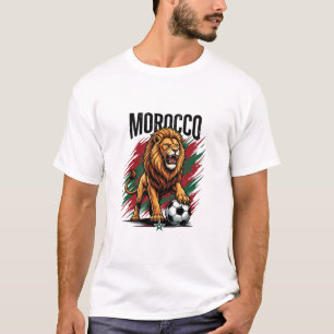 Camiseta Fã de Futebol Leão de Marrocos 2026