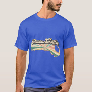 Camiseta Fã de Massachusetts Retro Estado