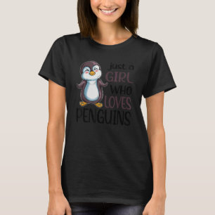 Camiseta Fã de Pinguim Pinguim Apenas Uma Garota Que Ama