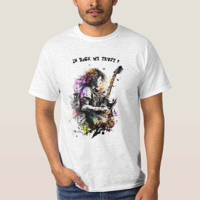 Camiseta Fã de violão de música rock (Frente)