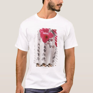 Camiseta Fã do papel chinês com flores do pêssego