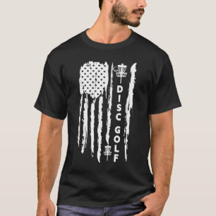 Camiseta fã jogador Disc Golf gráfico bandeira americana do