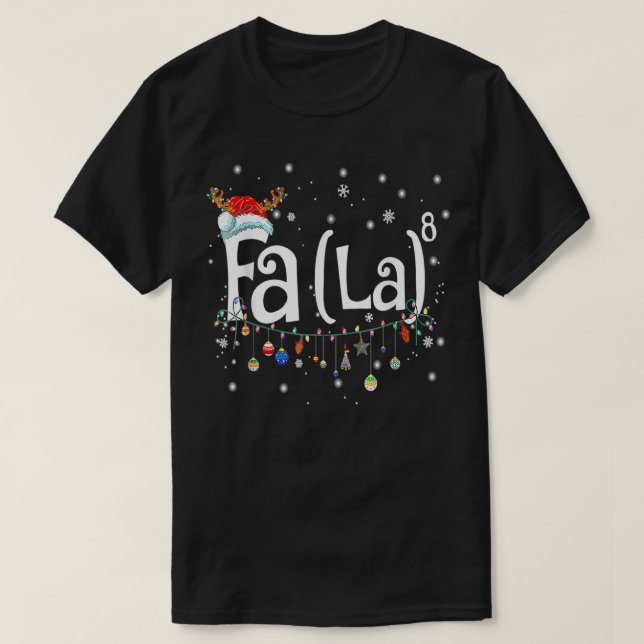 Camiseta Fa La8 Papais noeis De Natal Engraçados Fa La Math (Frente do Design)