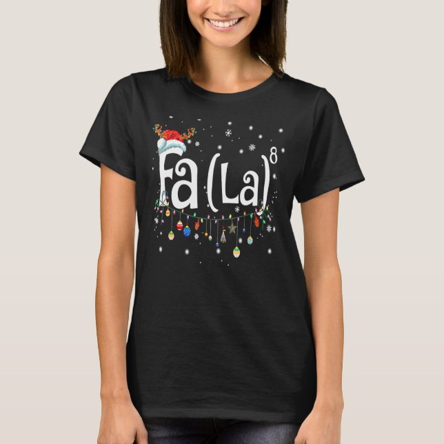 Camiseta Fa La 8  Natal Papai Noel Fa La Matemática (Frente)