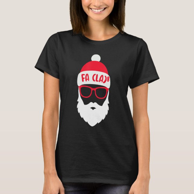 Camiseta FA LA 8 Papais noeis de Natal Fa La Math (Frente)