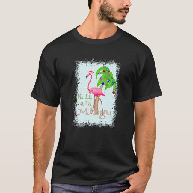 Camiseta Fa La Christmas Flamingo Beach Xmas (Frente)