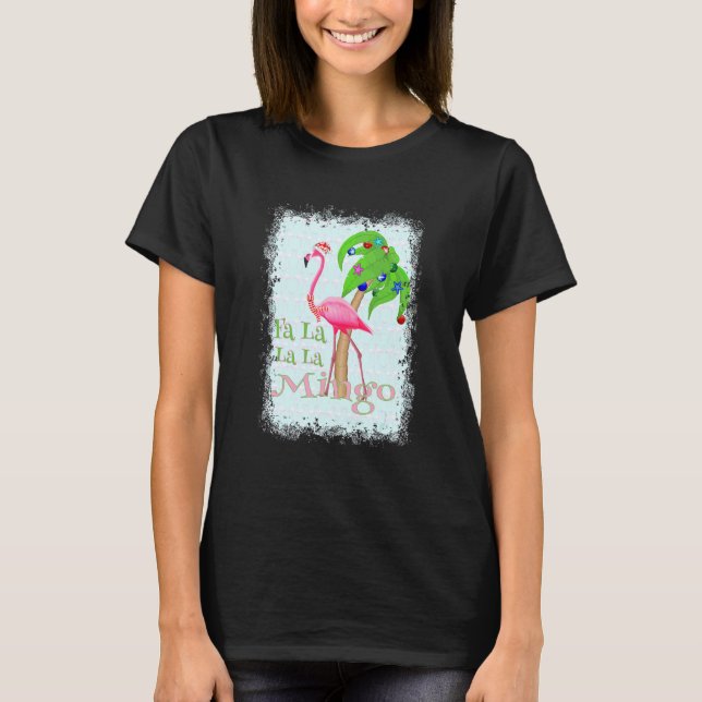 Camiseta Fa La Christmas Flamingo Beach Xmas (Frente)