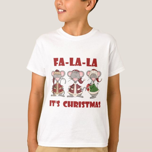 Camiseta Fa La Christmas Mice Holidays (Frente)
